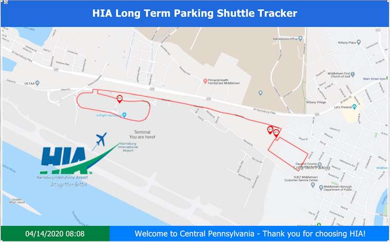 Repeat Signage at HIA - adding information onto its shuttle bus maps