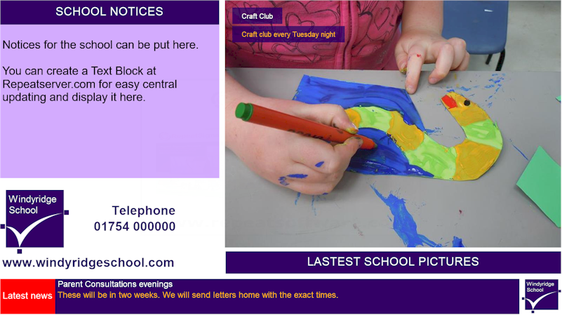 Repeat Signage digital signage software for schools