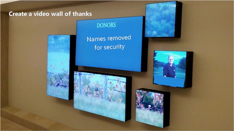 Repeat Signage Media Wall software for hospitals