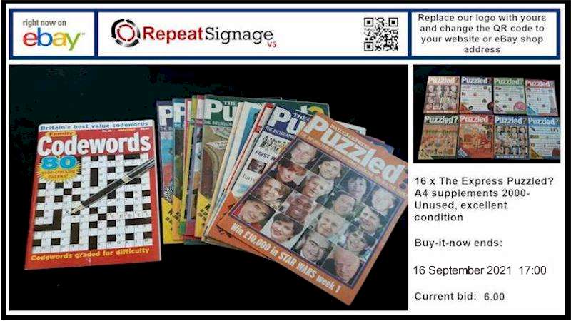 Repeat Signage software display eBay auctions